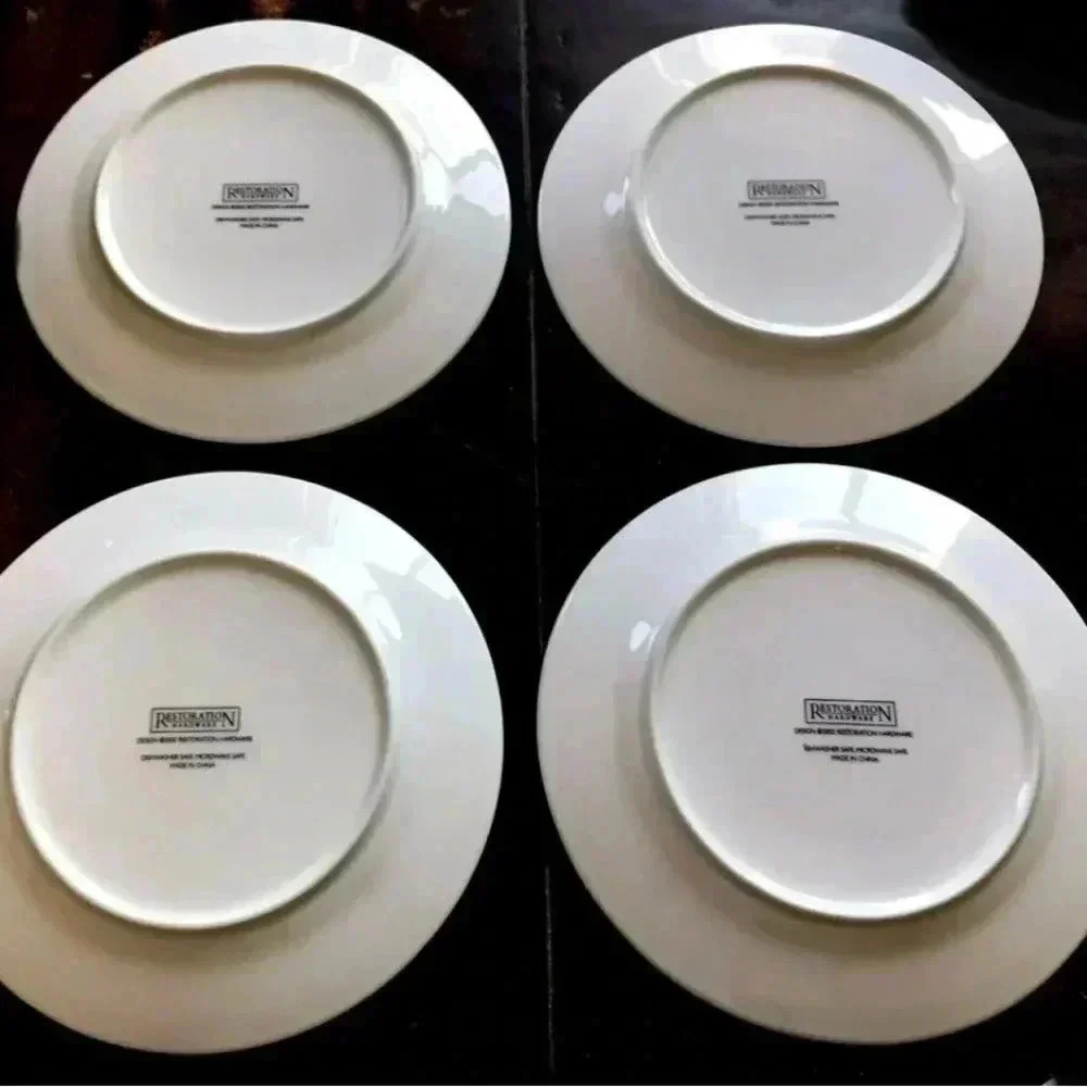 Restoration Hardware 2002 Set of 4 Cheese Salad Luncheon Dessert Plates